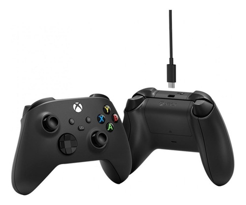 Control Inalámbrico Xbox Negro + Cable Usb - C 2.7mts
