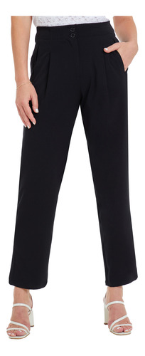 Pantalón Mujer Básico Pinza Negro I Fashion's Park