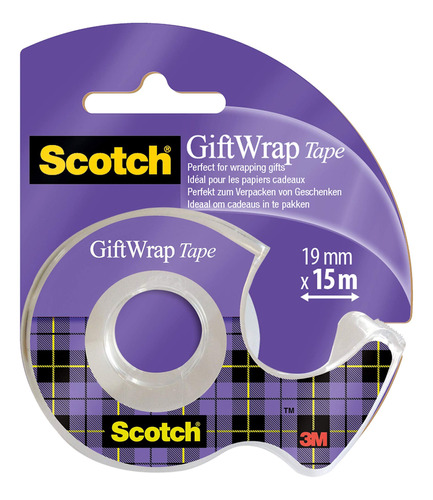 Scotch Giftwrap - Rollo De Cinta Adhesiva Transparente Para.