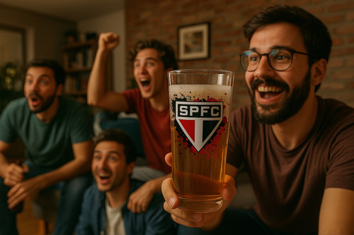 Copo Cylinder São Paulo Futebol Clube - Allmix Cor Transparente