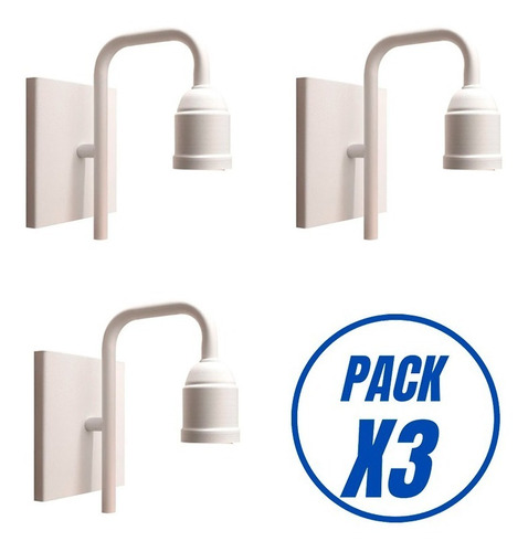 Imagen 3 de 9 de Pack X3 Lampara Aplique Pared Moderno Vintage Industrial