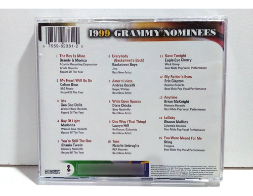 Cd 1999 Grammy Nominees - Importado - C/ Lauryn Hill, Etc (Usado)