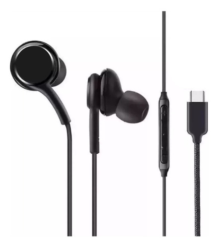 Auriculares tipo C para Samsung Xiaomi Motorola USB C - Color: negro