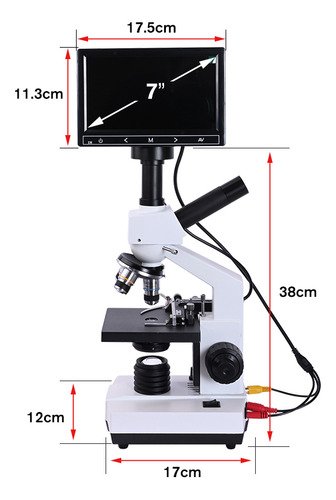 Microscopio Laboratorio Profesional Pantalla Lcd 7 Pulgadas