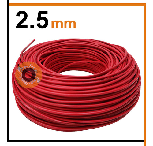 Rollo De Cable Unipolar 2,5 Mm Broke X100 Mts Color Rojo
