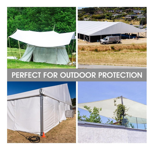 Carpa Impermeable 2x6 Lona Blanca Multiusos Filtro Uv Lona