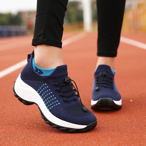 Zapatillas Deportivas Informales De Malla Tejida Para Mujer