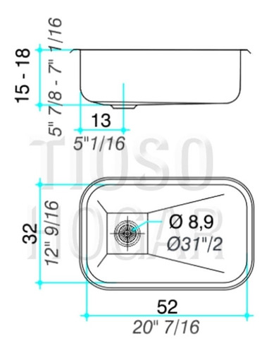 Pileta Bacha Acero Inox. Johnson Zz52/18 Cocina Calida Promo