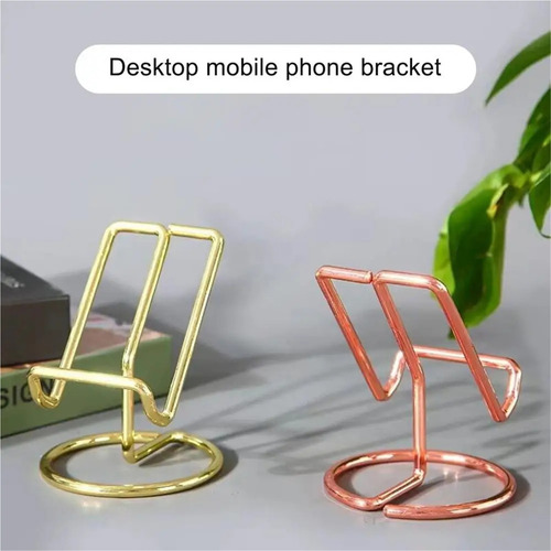 Soporte Metálico Para Teléfono Lazy, Oro Rosa