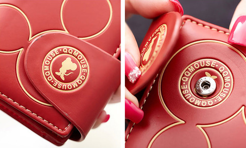 Cartera Disney Mickey Minnie para mujer con monedero, color rojo