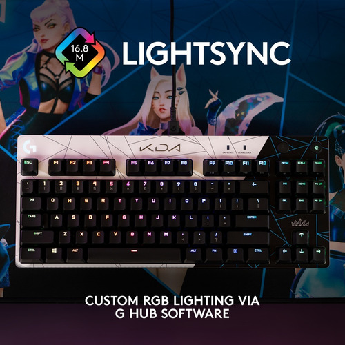 Imagen 5 de 9 de Teclado Gamer Mecánico Rgb Logitech G Pro Edición K/da Lol