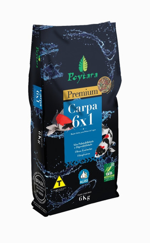 Imagem 3 de 5 de Ração Para Carpas Poytara Mix Premium 6x1 Lago Koi - 6 Kg