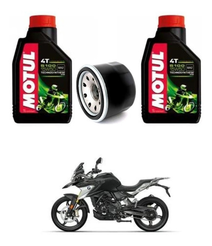 Kit Troca Óleo 2l Motul 5100 15w50 + Filtro Óleo Bmw 310gs/r