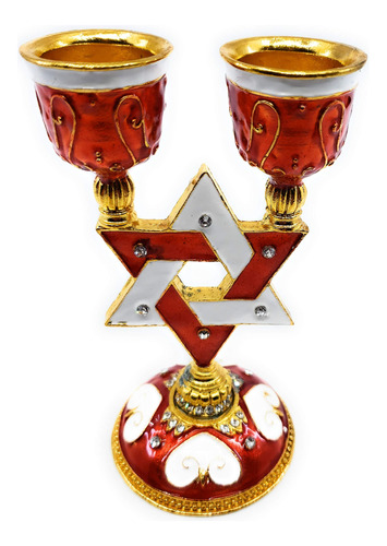 Star Of David - Candelabro Para Shabbat Y Vacaciones (esmalt