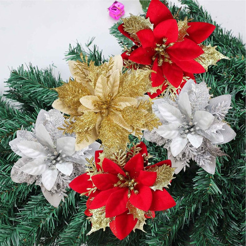 Flores Navideñas Árbol Adornos Para Árbol De Navidad 12 Pzs | Meses sin intereses Flores Navideñas Árbol Adornos Para Árbol De Navidad 12 Pzs | Meses sin intereses