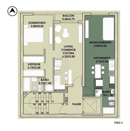 Imagen 15 de 20 de Departamento 1 Dormitorio En Venta - Parque España