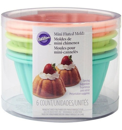 Imagen 3 de 7 de Moldes Mini Budines De Silicona X 6 Bundt Wilton Titanweb