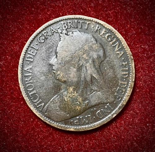 Moneda 1/2 Pennique Inglaterra 1899 Km 789 Reina Victoria (Usado)