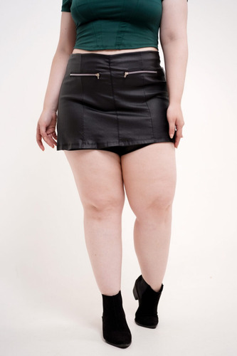 Skort Mini Con Cierres - Talles Grandes