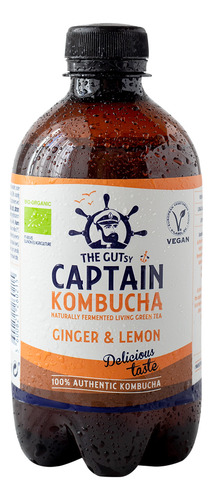 Kombucha Orgánica Jengibre Limón Gutsy Captain - 400 Ml