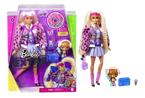 Barbie Muñeca Barbie Extra Animal Print Con Osito Rubia