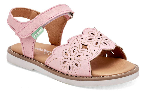 Huarache Bebe Niña Yondeer 2206-1 Rosa Flor 12-17 125-930 T3