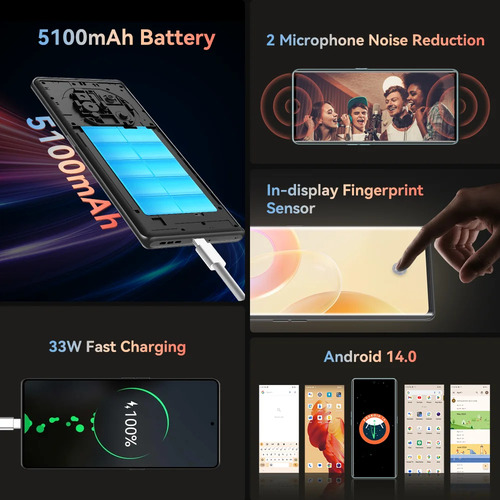 Smartphone Cubot X90 6.67 Inch Amoled 16 Gb 256 G Black
