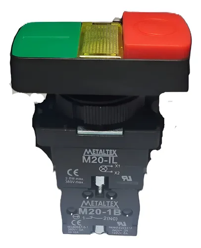 Botão Duplo 1na+1nf Iluminado 24v - P20idl-y7-1c - Metaltex