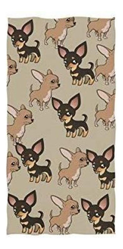 Anyangquji Cute Chihuahua Toalla De Mano 30 X 15 Pul