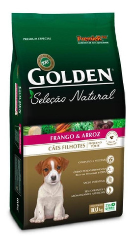 Ração Golden Seleção Natural Cães Filhotes Frango Arroz 1kg