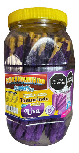 Banderilla Grande De Tamarindo Sabor Uva Popote 50 Pzs