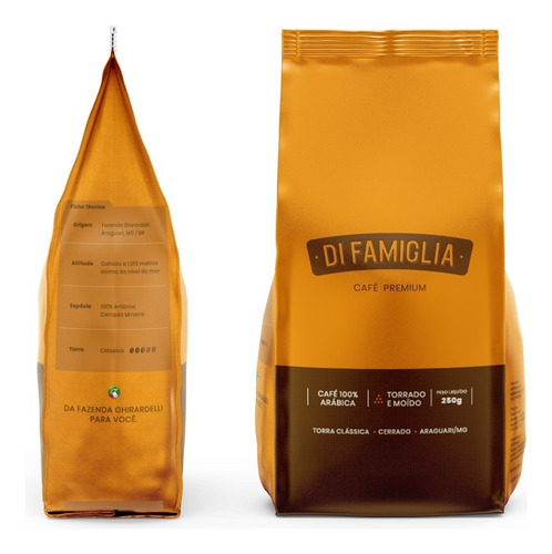 Café Premium 100% Arábica - Moído Di Famiglia - 250g