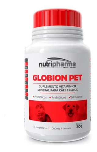 Globion Pet 30 Comp Probióticos Prebióticos Pet Nutripharme