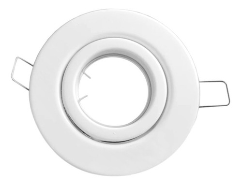 Imagen 2 de 3 de Spot Embutir Dicroica Movil Circular Dicro Blanco Con Zocalo