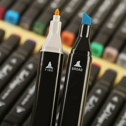 Kit Estojo Canetas Coloridas Permanente Ponta Dupla 48 Cores