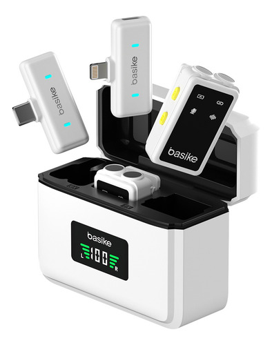 Microfones Lapela Sem Fio Profissional Para Android/ios Cor Branco