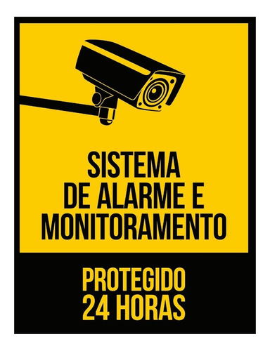 Placa De Segurança Proteja Sua Casa 24 Horas Sistema De Alarme E Monitoramento Protegido 24 Horas