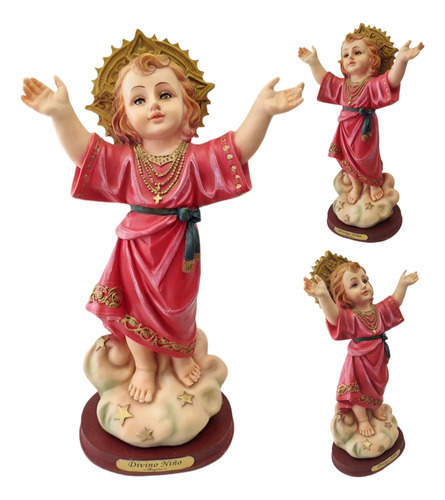 Hermosa Escultura Divino Niño Jesús 32cm En Fina Resina 