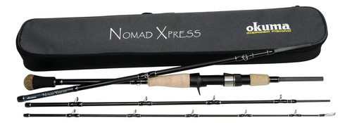 Caña Okuma Nomad Xpress 7.11 Pies 4 Tramos 15-30lbs Bait Color Negro