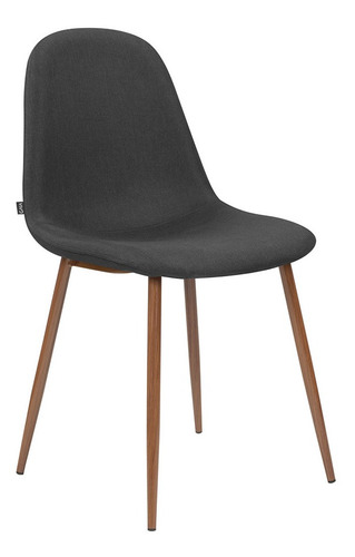 Imagen 5 de 10 de Silla Comedor Retro Tapizada Gaia Coelle Nogal - Negro