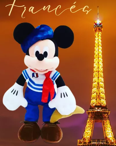 Peluche Mickey Mouse style vintage Disneyland Paris Disney rétro coutures  40 cm