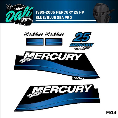Calcos Outboards Mercury 25 Hp Año 1999-2015 Grafica M 04