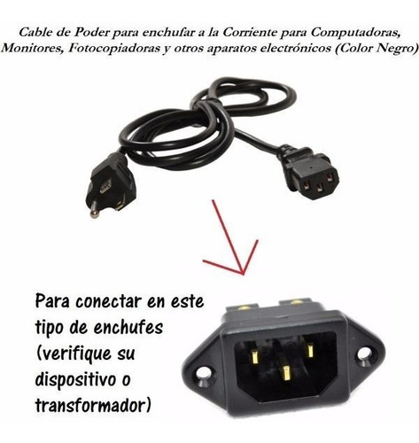 Cable Trifasico De Corriente Alimentacion Pc Cpu Monitor 1.4