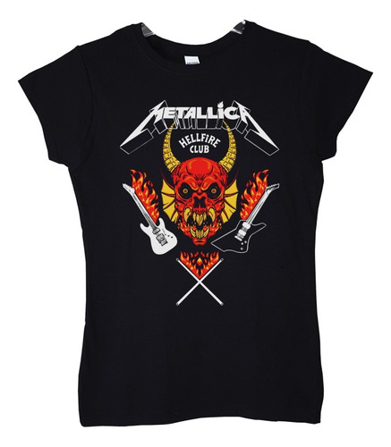 Polera Mujer Metallica Hellfire Club Metal Abominatron