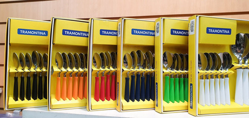 24 Cubiertos Tramontina New Kolor Acero Inox Colores Caja Color Rojo Rojo