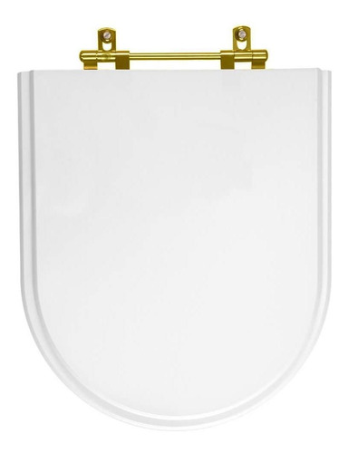 Assento Sanitário Duna Branco Vaso Deca Com Ferragem Dourada