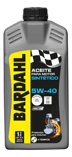 Kit Aceite Sintético 5w40 Bardahl 1l X 6 Uni