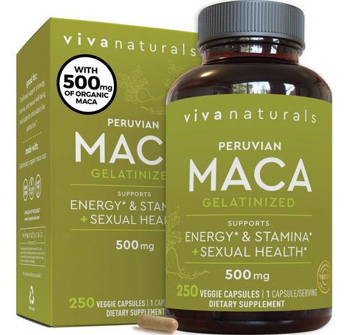 Suplemento Viva Naturals, Raiz De Maca Peruana, 250 Cápsulas