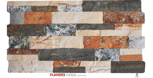 Imagen 1 de 1 de Fachaleta Fachada Importada Española Flandes Caliza 25x50
