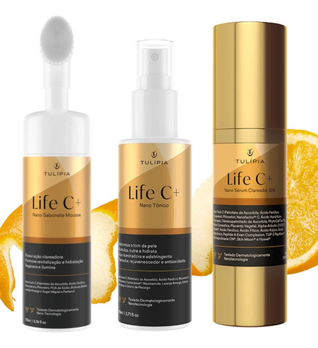 Kit Hidratante Clareador Facial Completo Vitamina C Tulipia